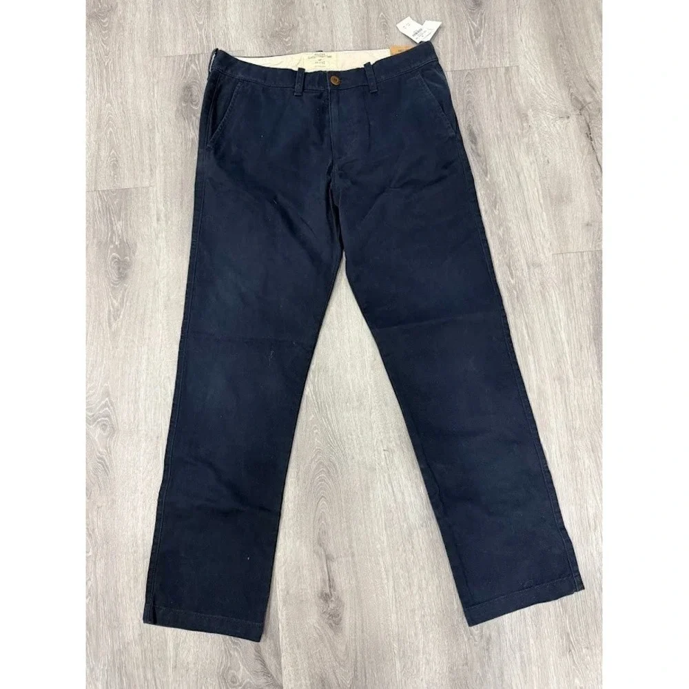 New Hollister Classic Straight Leg Dark Wash Blue Chinos‎ Mens (31x32) 34x30